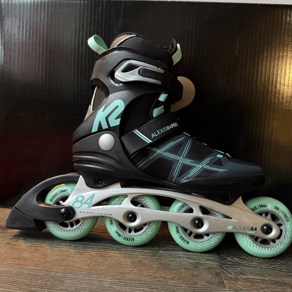 K2 Alexis 84 Pro Women's Inline Skates - Black and Mint - Picture 2 of 10